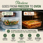 [BUY 5 GET 5] Pack Glass Food Container - Meal Prep, Oven, Microwave & Air Fryer Safe with 4 Secure Locking Clips