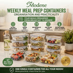 [BUY 5 GET 5] Pack Glass Food Container - Meal Prep, Oven, Microwave & Air Fryer Safe with 4 Secure Locking Clips
