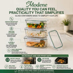 [BUY 5 GET 5] Pack Glass Food Container - Meal Prep, Oven, Microwave & Air Fryer Safe with 4 Secure Locking Clips